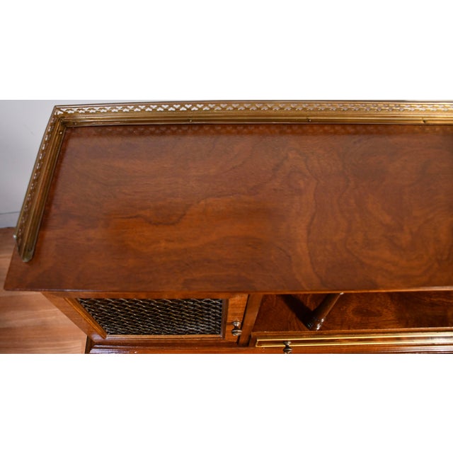 1930s Wieman Hepplewhite Style Leather Top Mahogany Inlaid Writing Desk With Bookcase For Sale - Image 15 of 18