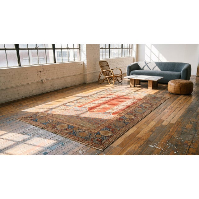 Traditional and Special in a Red Background Color Antique Turkish Ghiordes Prayer Rug For Sale - Image 14 of 15