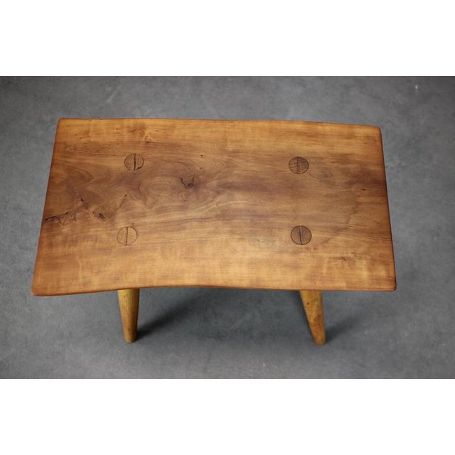 Mid-Century Modern Cherry Stool, Czechoslovakia, 1960s For Sale - Image 4 of 11