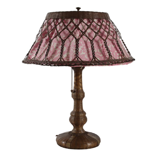 Arts and Crafts Pull Chain Table Lamp, 1930s For Sale