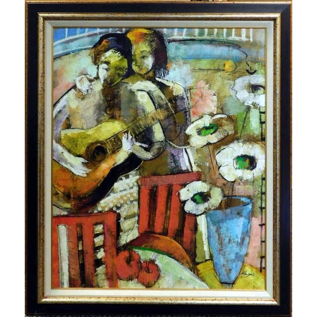 2010s "L'Amour Moderne" Helen Zarin Oil Painting on Canvas, Framed For Sale - Image 5 of 5