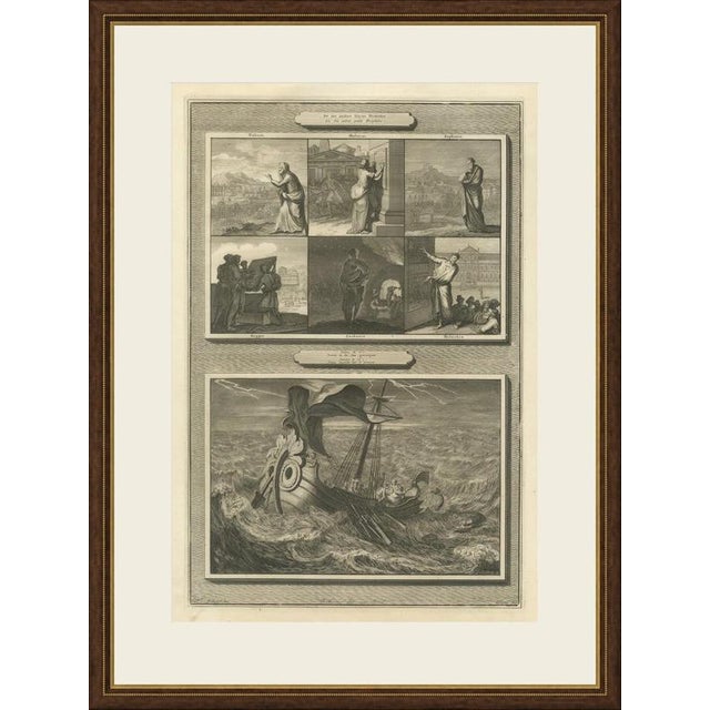 This original copper engraving from pieter mortier's illustrated bible, published in amsterdam circa 1700, combines a...