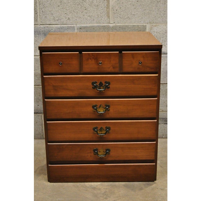 Traditional Ethan Allen Maple and Laminate 3 Drawer Bachelor Chest