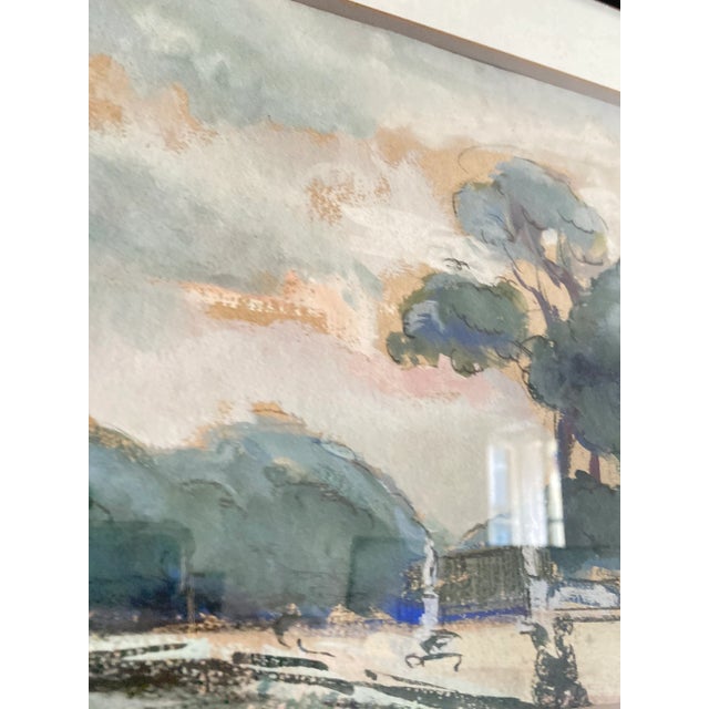 Blue Paul Corpus, Versailles, 1920s, Gouache and Watercolor, Framed For Sale - Image 8 of 17