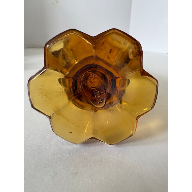 Fenton Art Glass Company Fenton Amber Glass Statement Vase, Tall Mid Century Style Sculptural Vase, Honey Tone Art Glass Decor For Sale - Image 4 of 8