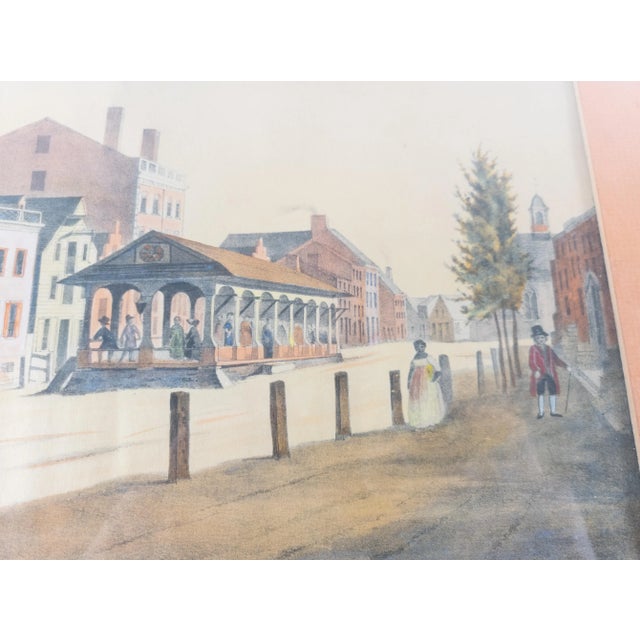 Paper 19th Century Hand Colored Lithograph of Albany New York Ca 1805 For Sale - Image 7 of 10