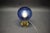 Metal Kamenicky Senov Blue Glass and Brass Table Lamp, Czechoslovakia, 1970s For Sale - Image 7 of 8