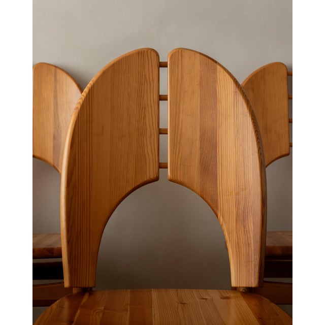 Scandinavian Brutalist Pine Dining Chairs, 1970s, Set of 6 For Sale - Image 11 of 18