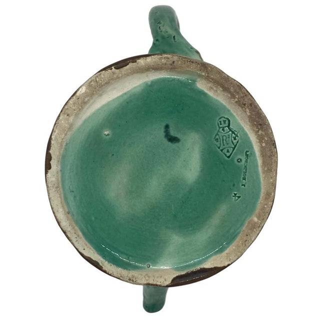 Holdcroft Majolica Blackberry on Tree Trunk Teapot, Turquoise Blue Cover C. 1877 For Sale - Image 11 of 13