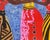 This acrylic-on-canvas painting depicts three young women captured in a complicated gridlock. We are left to figure out...