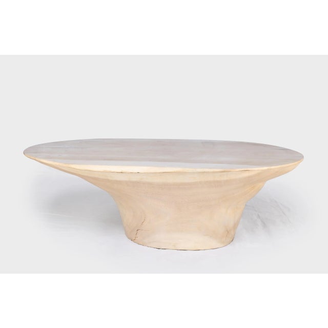 2020s Modern White Oval Block Coffee Table For Sale - Image 5 of 6