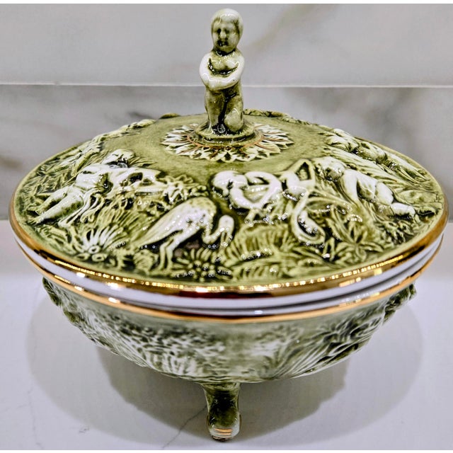 Elevate your Italian porcelain collection with this finely detailed vintage R. Capodimonte covered dish, hand‑crafted in...