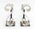 Art Deco Andirons Modern Nickel Plated, "S Form", For Sale - Image 3 of 11