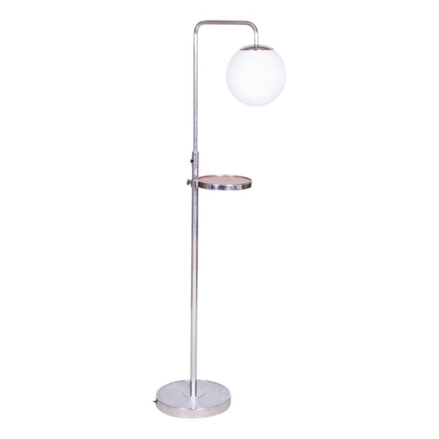 Bauhaus Floor Lamp in Chrome-Plated Steel by Hynek Gottwald, 1930s For Sale