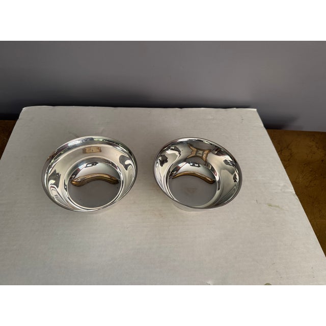 Vintage Silver Plate Bowls by Oneida Silversmiths and WeberWilcox IS - Pair For Sale - Image 12 of 13