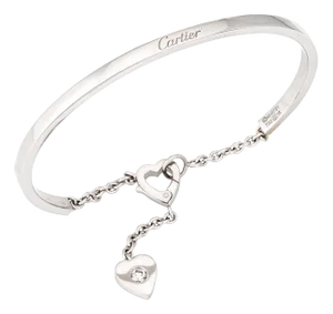 Mid 20th Century Cartier Mon Amour Diamond Bracelet Size 15 Estate 18k White Gold Signed Jewelry