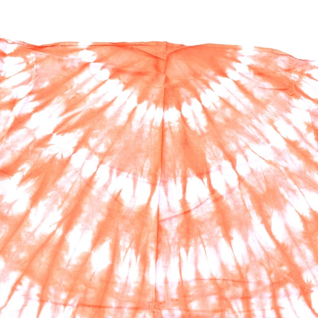 African Early 20th Century Yoruba Tie Dyed Orange Textile Nigeria 62x47 inch For Sale - Image 3 of 7