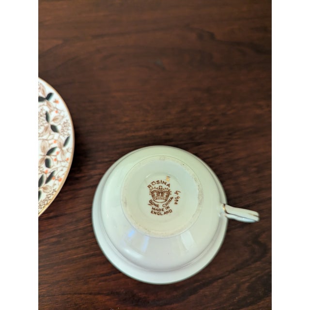 Art Deco Vintage Rosina Teacup and Saucer For Sale - Image 3 of 5