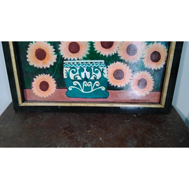 Contemporary Lorenzo Scott titled "Sunflowers" For Sale - Image 4 of 10
