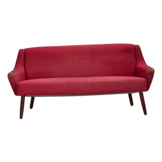 Danish 2-Seater Sofa in Furniture Fabric and Teak, 1970s For Sale