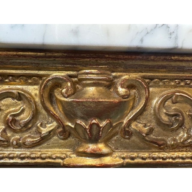 19th Century French Carved and Giltwood Console With Marble Top For Sale In Dallas - Image 6 of 7