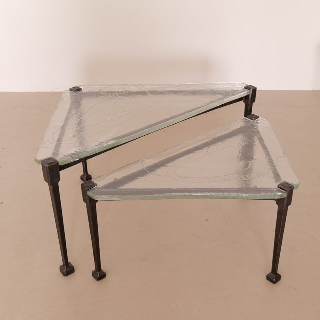 Triangular Lothar Klute Set of Tables, 1980s, Set of 2 For Sale - Image 12 of 12