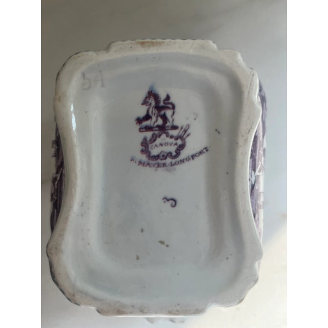 Ceramic Antique Purple Transferware Staffordshire Sugar Bowl T. Mayer Longport Canova For Sale - Image 7 of 8