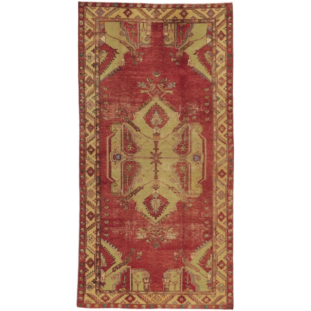 Mid 20th Century Vintage Turkish Oushak Rug, 05'03 X 10'04 For Sale - Image 11 of 11