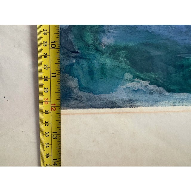 Mid 20th Century Mid 20th Century Florence Weinstein Matted Abstract Watercolor Painting on Paper - Signed For Sale - Image 5 of 7