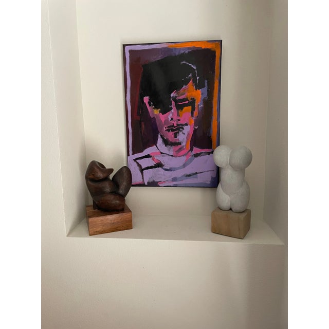 Abstract portrait painting of a man in a unique and typical style of this listed artist Don Shearer. This painting is...