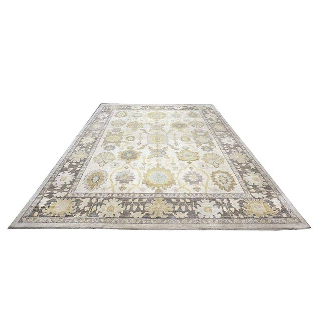 Early 21st Century 21st Century Turkish Oushak 10X14 Ash Brown, Buff & Khaki Handmade Area Rug #1144080 For Sale - Image 5 of 15