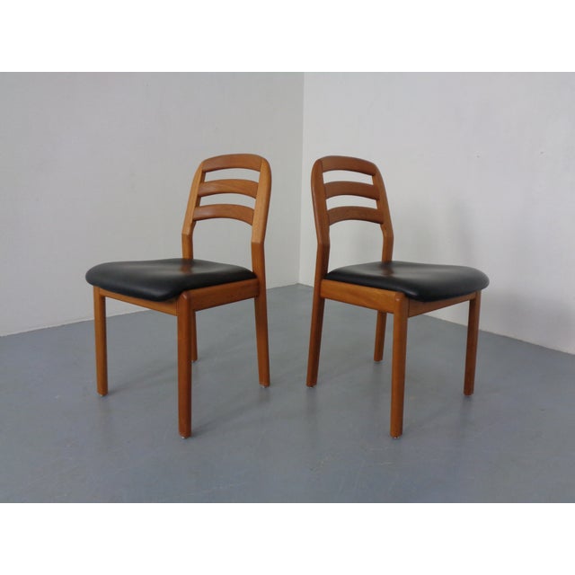 Danish Teak and Leather Chairs from Dyrlund, Denmark, 1970s, Set of 6 For Sale - Image 12 of 18