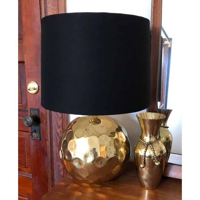 Nate Berkus Solid Hammered Brass “Orbit” Table Lamp With Shade Chairish