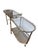 Hollywood Regency Double Sided 3 Tiered Vintage Rolling Brass/Glass Bar Cart, a Hollywood Regency Classic With Swivel Top and Secure Lock For Sale - Image 3 of 5
