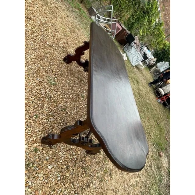 18th Century Florentine Italian Walnut and Iron Dining Table or Desk