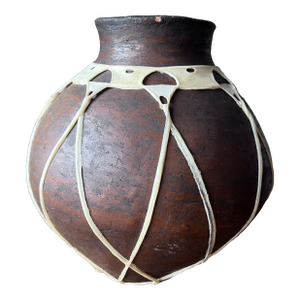 Vintage Tarahumara Raramuri Pottery Vase Handmade Native American/Mexican Vessel 11" Height