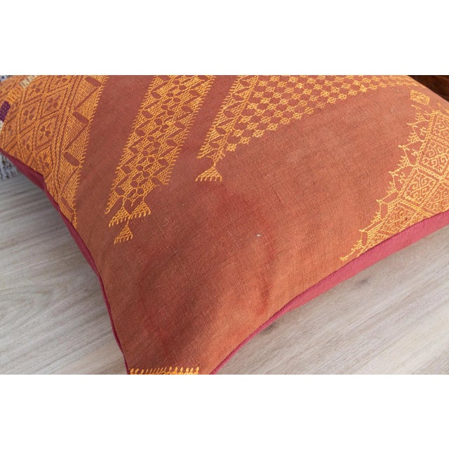 Textile Ria Antique Indian Folk Pillow For Sale - Image 7 of 10