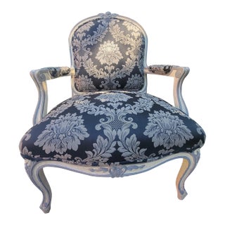 Mid 20th Century Louis XV-Style Painted Fauteuil For Sale