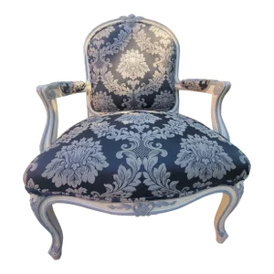 Mid 20th Century Louis XV-Style Painted Fauteuil