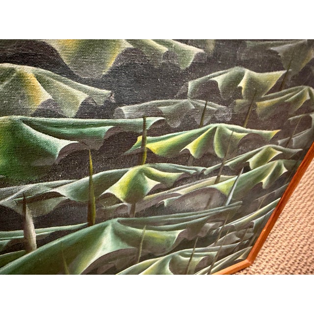 Abstract Lisa Bradshaw 1977 Sci-Fi Modern Umbrella TreesCape Wit Giant Aloe For Sale - Image 4 of 7