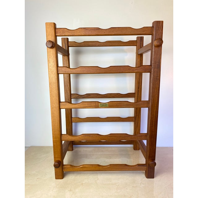 Vintage Winsome Wood Teak Wine Rack, Danish Modern Style For Sale In Seattle - Image 6 of 11