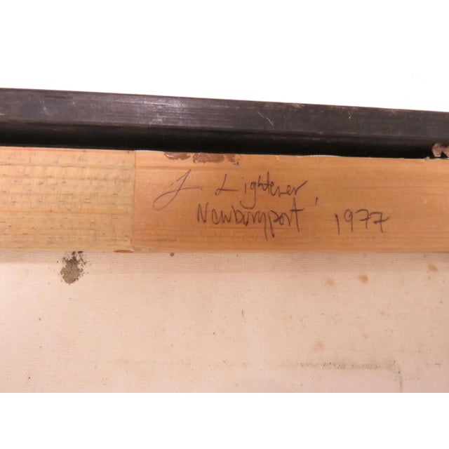 Vintage Abstract Modernist Painting Signed J. Lightener and Dated 1977 For Sale In Boston - Image 6 of 7