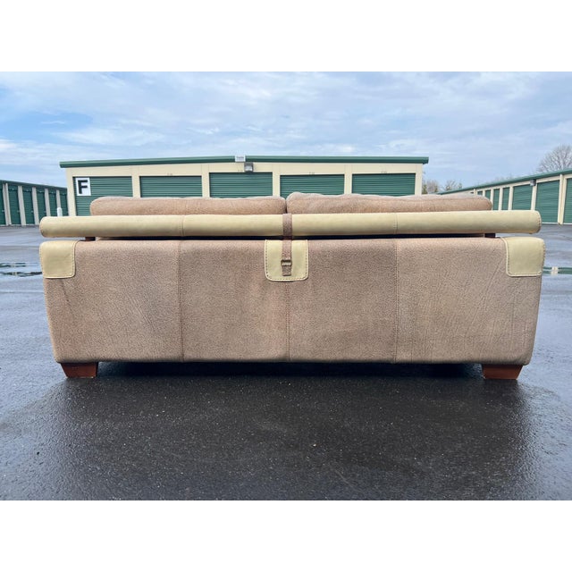 2000 - 2009 Vintage Two-Tone Leather Sofa For Sale - Image 5 of 12