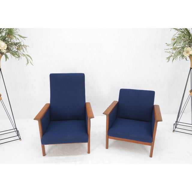 Wood Danish Mid-Century Modern Teak Frames New Wool Upholstery Lounge Chairs Refinish For Sale - Image 7 of 15