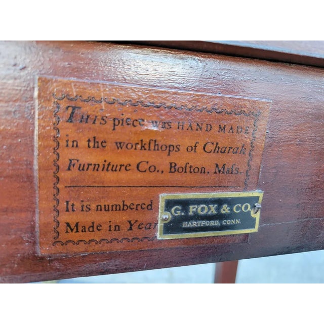 1920 English Sheraton Mahogany Inlaid Console Game Table Fliptop by Charak G Fox For Sale - Image 10 of 10