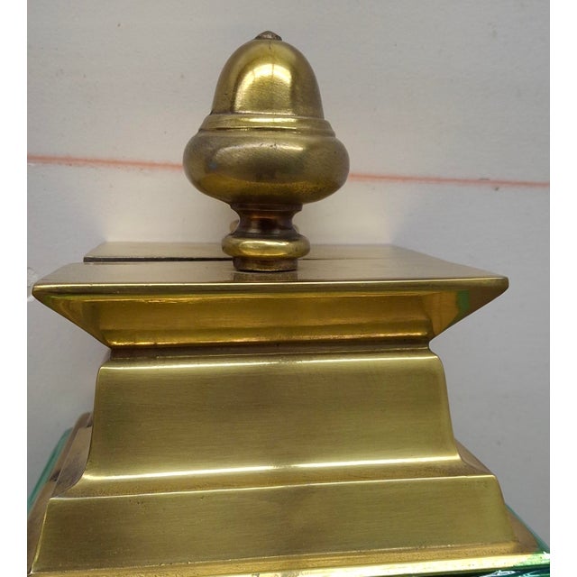 Mid 20th Century French Bronze and Gilt Mirror Pagoda Form Half Lentern Wall Sconces - a Pair For Sale - Image 9 of 12
