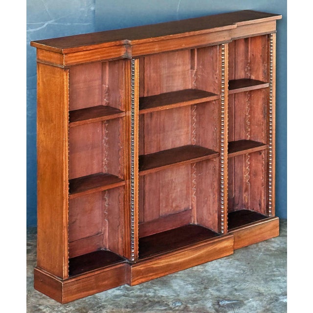 Edwardian Breakfront Bookcase of Mahogany From England For Sale - Image 9 of 12