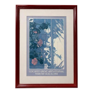 Vintage 1994 Coconut Grove Arts Festival Framed Poster For Sale