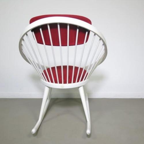 Round Rocking Chair by Yngve Ekstrom for Swedese, 1960s For Sale - Image 3 of 4
