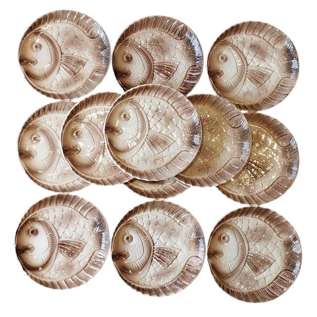 Vintage Sarreguemines Zoomorphic Plates, 1970s, Set of 12 For Sale - Image 12 of 12